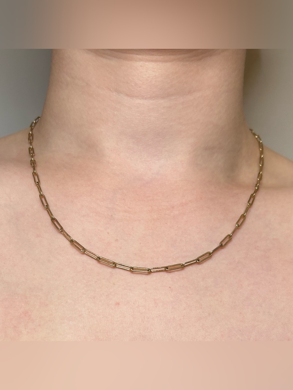 Gold Paperclip Chain Necklace - Minimal Women's Jewelry